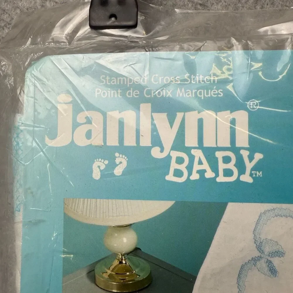 Vintage Janlynn Baby Easter Sleepy Bubby Quilt Cross Stitch 34x43